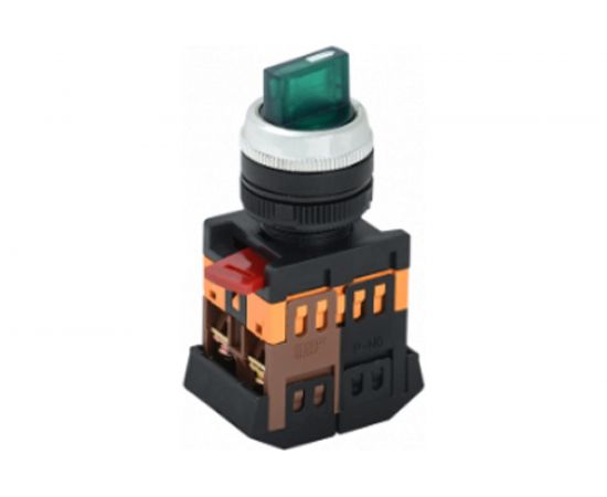 Переключатель IEK ANCLR-22-3 на 3 фиксированных положения, зеленый,1з+1р, ИЭК BSW10-ANCLR-3-K06 