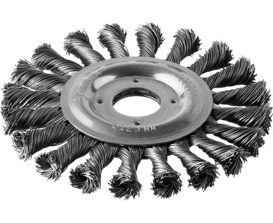 Щетка дисковая (125х22 мм; плетеные пучки стальной проволоки 0.5 мм) ЗУБР 35190-125_z02 