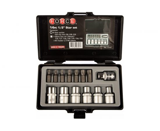 Набор звездочек и головок Е FORCE 4157 1/2 