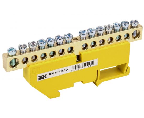 Шина на DIN-изоляторе IEK ШНИ-8x12-14-Д-Ж, ИЭК YNN10-812-14D-K05 