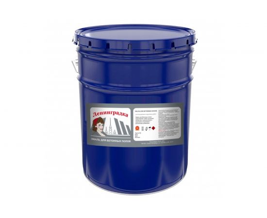 Износостойкая краска для бетонных полов Ленинградка АК 114, 25 кг белая УТ000010165 