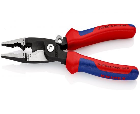Электромонтажные клещи KNIPEX 6-в-1, зачистка: 0.75 - 1.5 + 2.5 мм, L-200 мм KN-1392200SB 