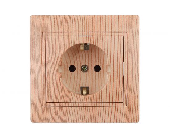 Розетка Intro 120211 2PE Schuko, 16А, 250В, IP20, СУ, Plano, сосна Б0030061 