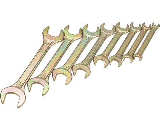 Набор рожковых ключей REXANT 6-22 мм, 8 шт желтый цинк 12-5844-2 – изображение 11