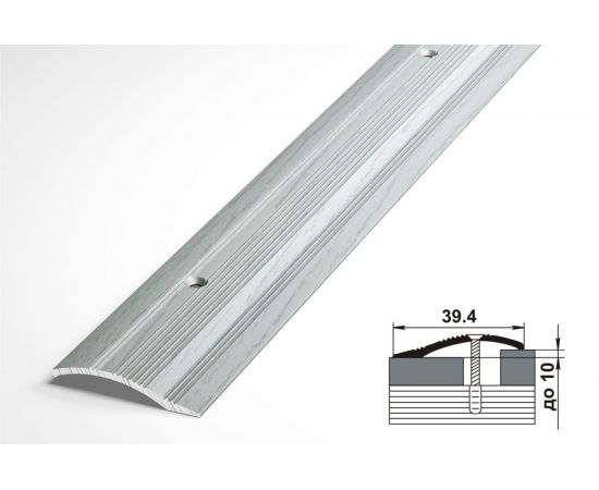 Порог разноуровневый алюминиевый (39.4 мм; 0.9 м; декоративный; ольха серая) Лука УТ000025855 – изображение 2