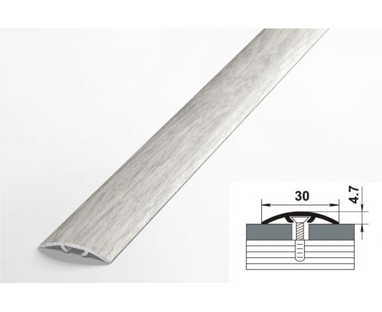 Порог прямой алюминиевый (30 мм; 0.9 м; ламинированный; дуб рене) Лука УТ000028296 – изображение 2