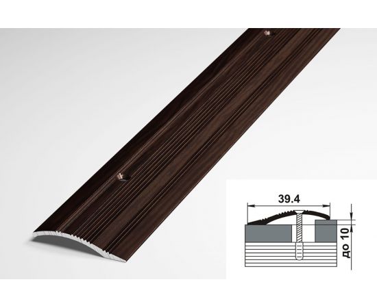 Порог разноуровневый алюминиевый декоративный (39,4 мм, 1,35 м, Дуб венге) ЛУКА УТ000004962 – изображение 2