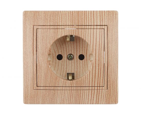 Розетка Intro 120211 2PE Schuko, 16А, 250В, IP20, СУ, Plano, сосна Б0030061 – изображение 2
