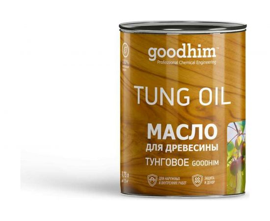 Масло для древесины Goodhim тунговое, 0,75 л 99238 – изображение 2