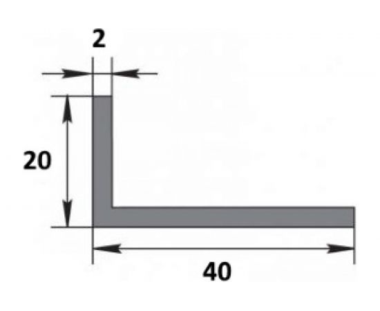 Алюминиевый профиль ЛУКА Сделай сам, профиль уголок 40х20х2, 2000 мм, 5 шт. УТ000002632 – изображение 2