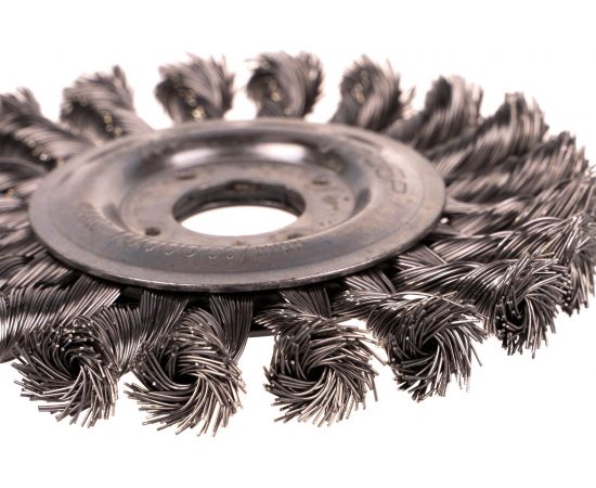 Щетка дисковая (125х22 мм; плетеные пучки стальной проволоки 0.5 мм) ЗУБР 35190-125_z02 – изображение 2