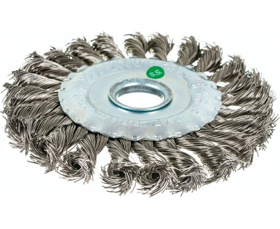 Щетка дисковая жгутовая 13-031 125 мм; 22,2 для УШМ, ворс витая нерж сталь 0,50 EuroBrush EB-DSS4 – изображение 2