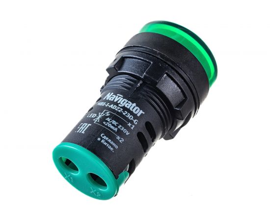 Индикаторная лампа Navigator NBI-I-AD22-230-G зеленая, d22мм, 230В AC/DC 82800 – изображение 2