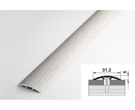 Порог прямой скрытый алюминиевый (31.2 мм; 0.9 м; декоративный; дуб А��ктик) Лука УТ000002487 – изображение 2