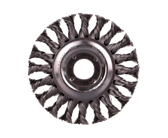 Щетка дисковая (125х22 мм; плетеные пучки стальной проволоки 0.5 мм) ЗУБР 35190-125_z02 – изображение 3