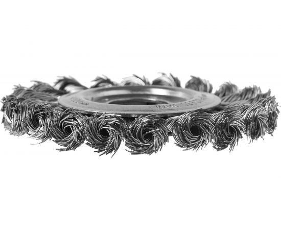 Щетка дисковая (125х22 мм; плетеные пучки стальной проволоки 0.5 мм) ЗУБР 35190-125_z02 – изображение 4