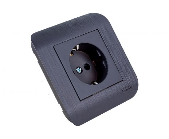 Розетка LUXAR Deco с/у с з/к венге с рифленой рамкой, 250В 16А 4606400620303 – изображение 4