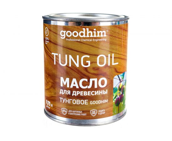 Масло для древесины Goodhim тунговое, 0,75 л 99238 – изображение 7