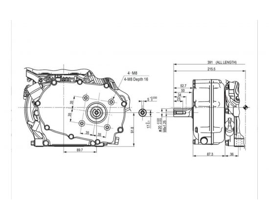 Редуктор в сборе 20/20 мм Lifan 168-170, KP230 F-R – изображение 9