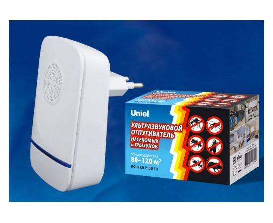 Ультразвуковой отпугиватель насекомых и грызунов Uniel 220В UDR-E12 IVORY UL-00004563 
