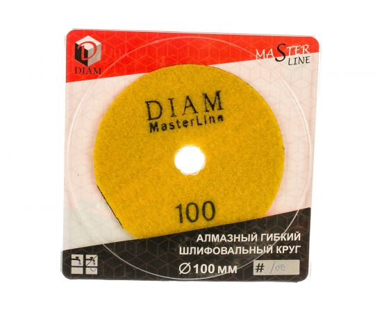Круг алмазный гибкий шлифовальный АГШК Master Line (100х2 мм; №100; сухая) Diam 000566 