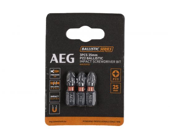 Биты ударные AAK253PZ2 (3 шт; PZ2; 25 мм) AEG 4932479171 