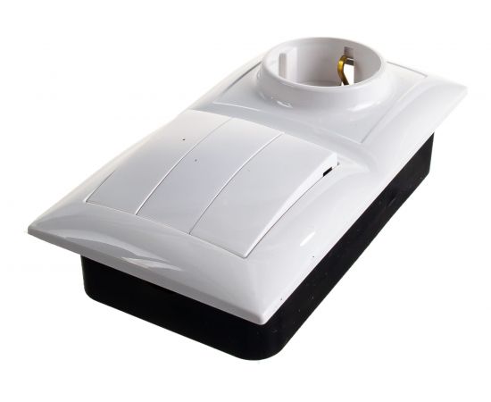 Комбинированный блок Кунцево-Электро СЕЛЕНА скрытой установки выключатель+розетка БКВР-416 8206 