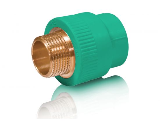 Комбинированная муфта с наружной резьбой Blue Ocean 25x1/2, полипропиленовая, зеленая PPRF/EA G -25х1/2 