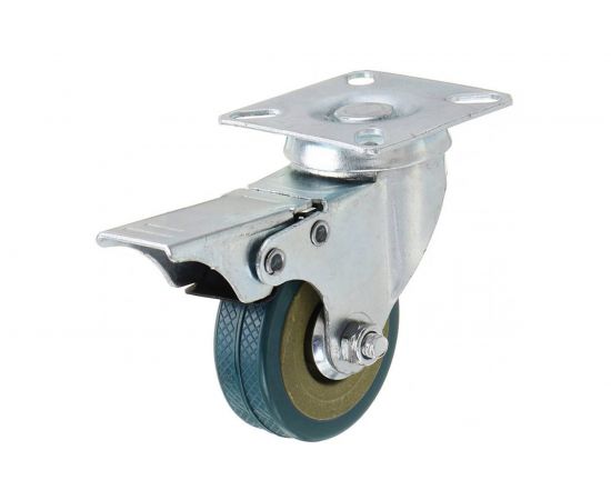 Колесо серая резина поворотное с тормозом SCGB55 125 мм MFK-TORG 3054125 