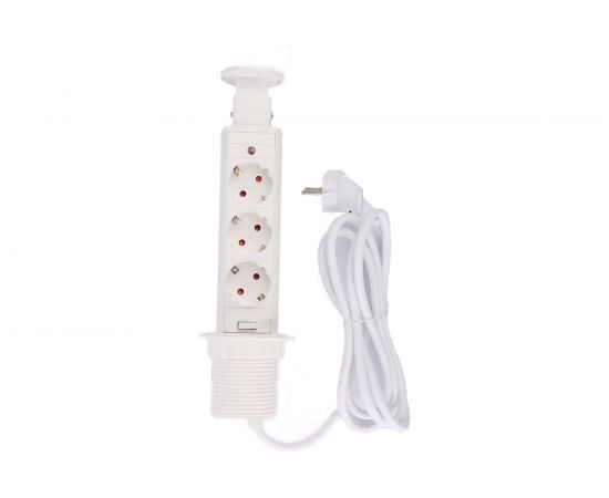 Выдвижной встраиваемый розеточный блок Inrior 3 EURO розетки RUFH-10 