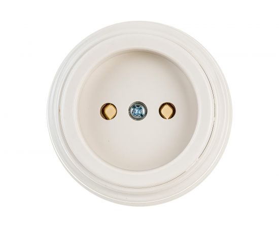 Розетка Bylectrica РА16-0201 1-местная б.з 16А ОУ, серия РЕТРО, бежевый 