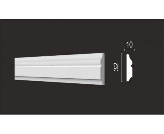 Стеновой молдинг Decor-Dizayn ударопрочный влагостойкий под покраску 32Х10Х2000 мм DD603 – изображение 2