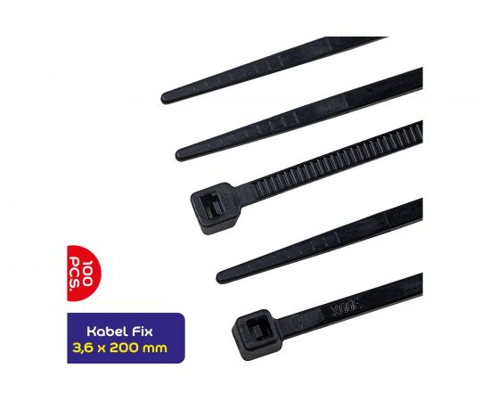 Пластиковая стяжка хомут Alca 3,6x200 мм, 100 шт. 614200 – изображение 2