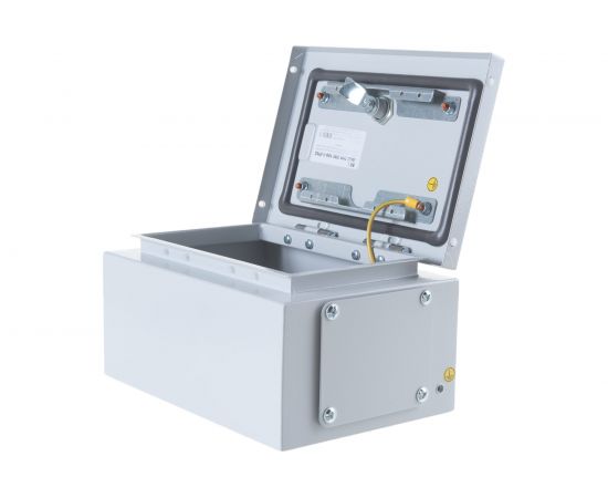 Шкаф ЦМО, электротехнический, настенный, сплошная металлическая дверь, серый EMW-300.200.150-1-IP66 – изображение 2