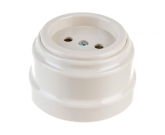 Розетка Bylectrica РА16-0201 1-местная б.з 16А ОУ, серия РЕТРО, бежевый – изображение 2