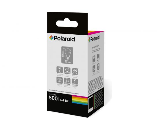 Светодиодная лампа Polaroid 220V A60 6,4W 3000K E27 500lm PL-A606273 – изображение 3