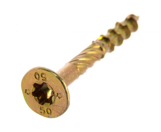 Шуруп Rusconnect CS 06050 с/нарез. д/дерева, потай, 6х50, 200 шт. Желтый цинк 310605 – изображение 3