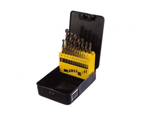 Набор сверл по металлу HSS-Co из 19 штук металлическая упаковка ГРАНИТ 165202 – изображение 3