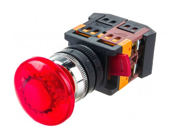 Кнопка ЭРА AELA22 Грибок, красный, d=22мм, неон, 240В, 1з+1р, 10/400/3200 Б0045630 – изображение 3