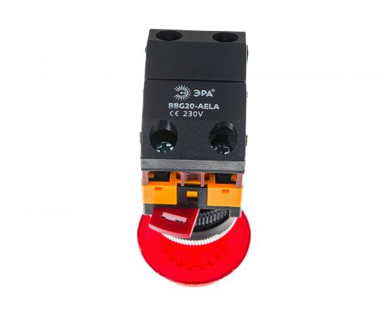 Кнопка ЭРА AELA22 Грибок, красный, d=22мм, неон, 240В, 1з+1р, 10/400/3200 Б0045630 – изображение 4