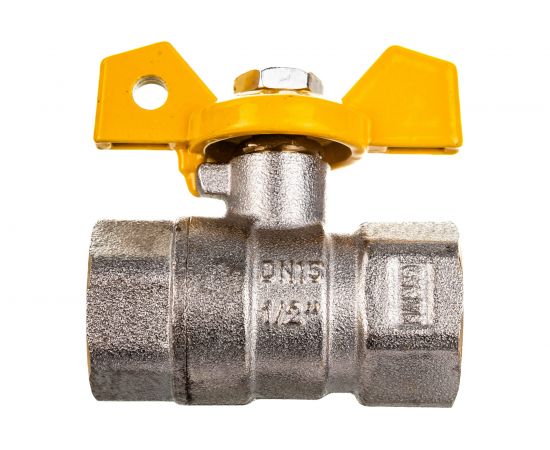 Шаровый газовый кран Terma - R 1/2 внутренняя/внутренняя, бант 30561 26052 – изображение 4