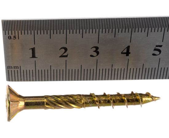 Шуруп Rusconnect CS 06050 с/нарез. д/дерева, потай, 6х50, 200 шт. Желтый цинк 310605 – изображение 5