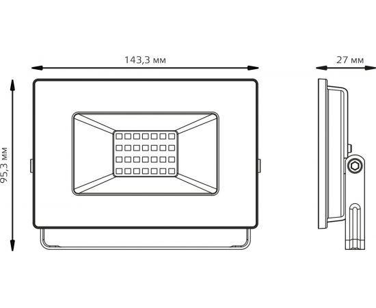 Светодиодный прожектор Gauss Elementary 30W 2695lm IP65 4000К черный 1/10 613100230 – изображение 6