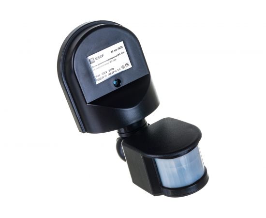 ИК датчик движения EKF, настенный 1200Вт 180гр до 12м IP44 MS-16Cb черный PROxima dd-ms-16Cb 