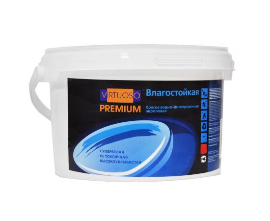 Краска VIRTUOSO PREMIUM влагостойкая супербелая 15кг 11590592 