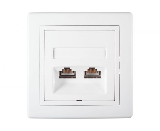 Коммуникационная двойная розетка Aling-conel PRESTIGE RJ45 Cat6 FTP, белая 615S.000 114015 