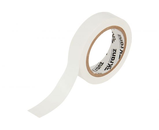 Изолента ПВХ KRANZ 15 мм х 10 м, 0.13 мм, белая KR-09-2001 