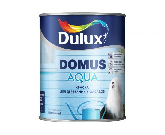 Краска DULUX DOMUS AQUA для деревянных фасадов, на водной основе, п мат, белая, Баз BW 1 л 5134991 