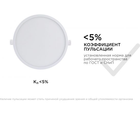 Светодиодная панель Apeyron встраиваемая круглая 220В,18Вт, алюминиевый корпус, изолированный драйвер ДН 06-22 – изображение 11