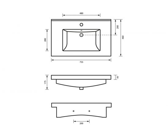 Раковина SanVit NEW АК 75x46x18 №9075 r9075AK – изображение 2